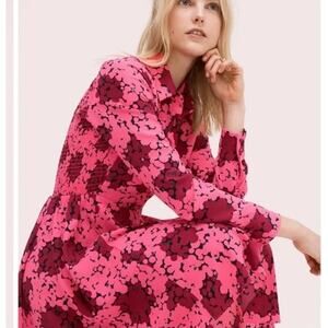 kate spade Pink and Dark Pink Floral Midi Dress